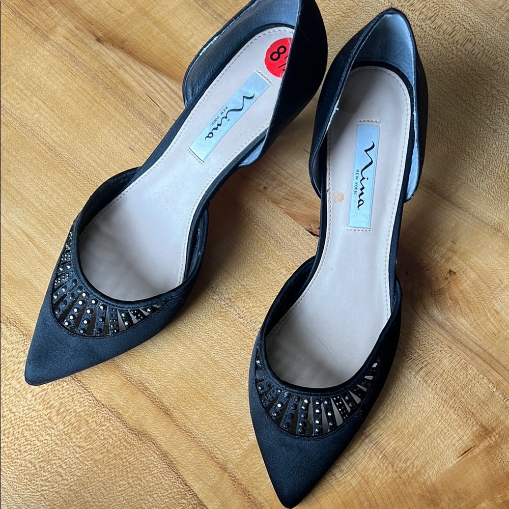 Nina Black Women's Shoes with Studded Detail
